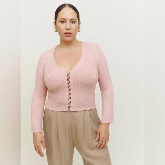 Reformation | Tops | Reformation Gellar Knit Top Pink | Poshmark 